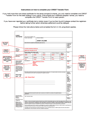 Halifax Crest Transfer Form