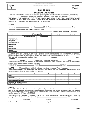 Overhead Line Permit Form C