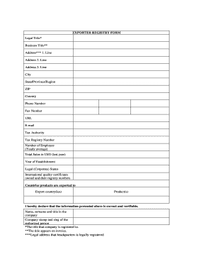 Registry Form