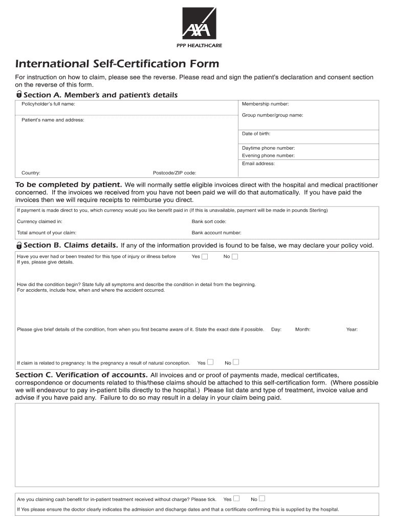 Axa Ppp Healthcare Additional of Family Member Form Confidential