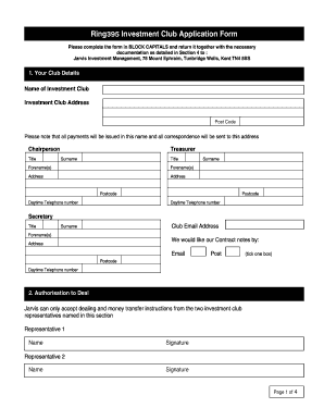 Investment Club Rules Template  Form