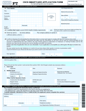 Cscs Card Application Form PDF