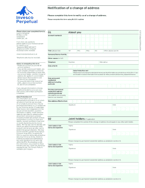 Invesco Change of Address  Form