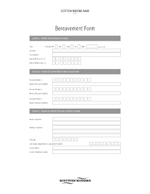 Scottish Widows Bereavement Claim Form