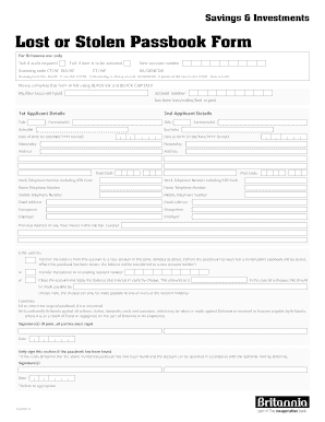 Britannia Building Society Accounts Form