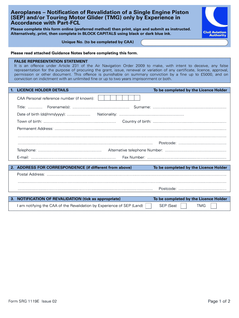 Srg1119e  Form