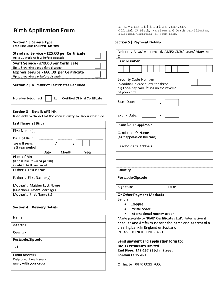 Birth Certificate Template  Form