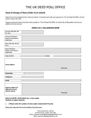 Example of Completed Deed Poll Form