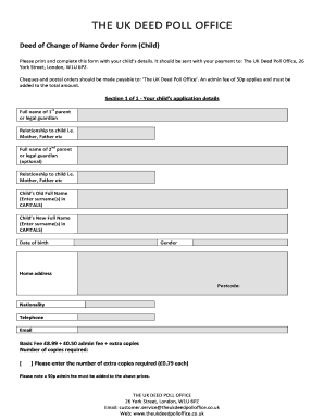 Deed Poll Form PDF