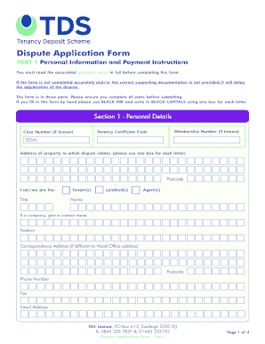  Tds Dispute Application Form 2014