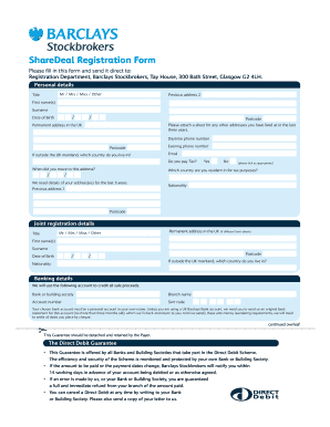 Barclay Bank Form for International Transfer