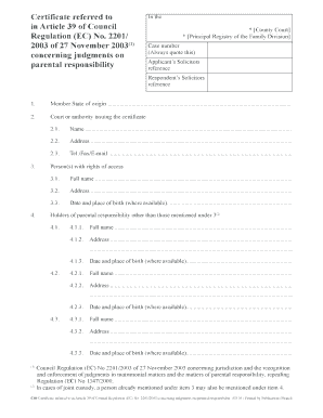 C60 0305 Indd Certificate Concerning Judgments on Parental Responsibility Familylaw Co  Form