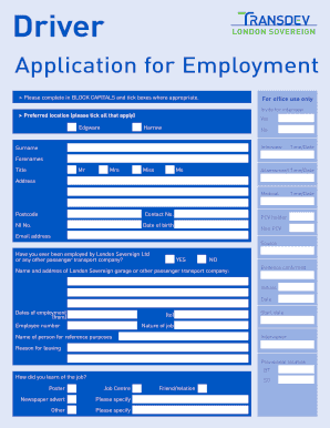 Fill Out Application Online Fot Transdev Form