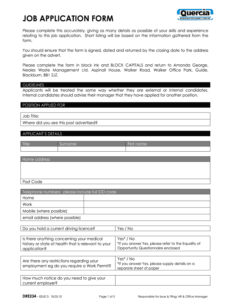 Job Guarantors Form Download PDF