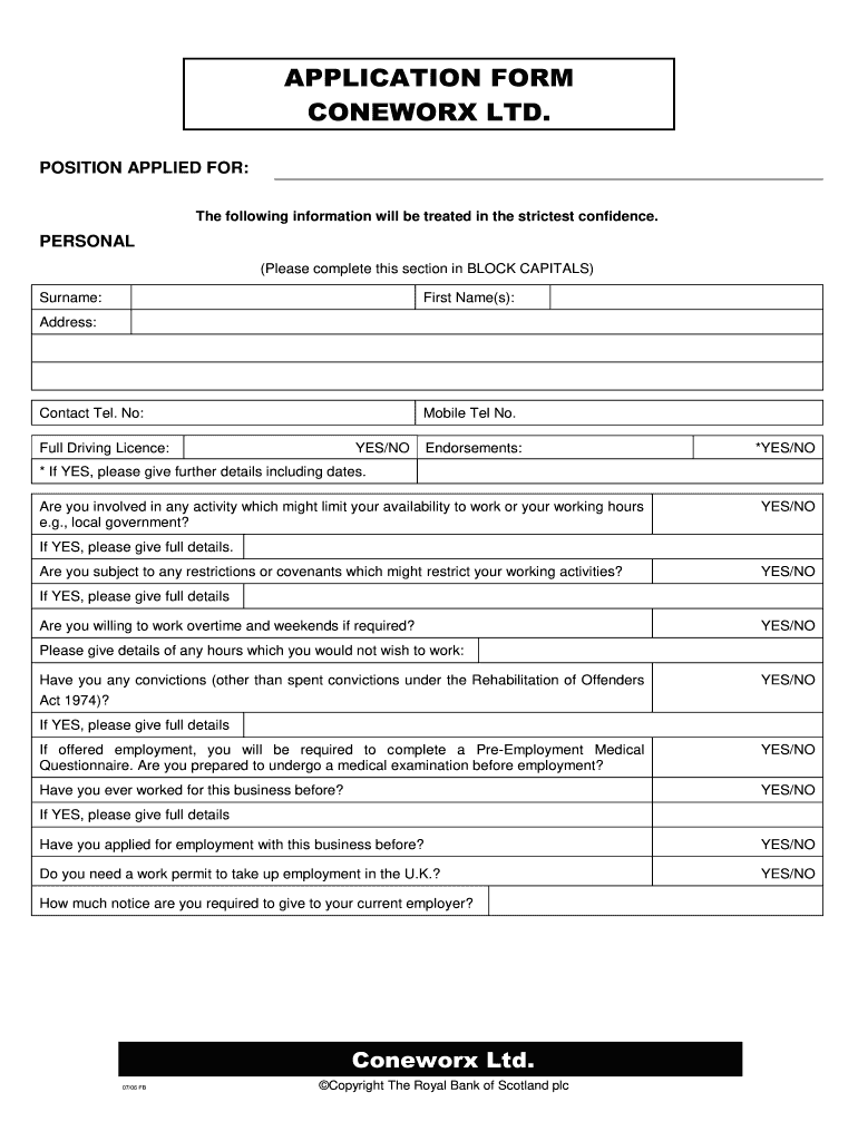 Coneworx Application Form