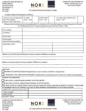 Rtitb Certificate Replacement  Form