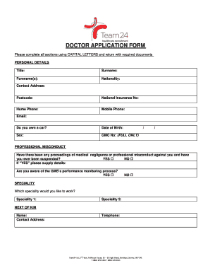 Doctor Application Form