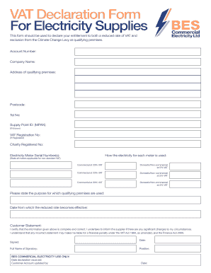 Vat Declaration Form PDF