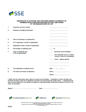 Sse Vat Declaration Form