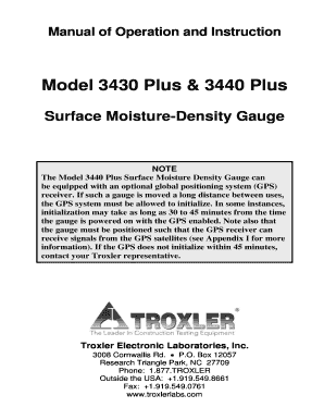 Instructions to Operate a Troxler Form