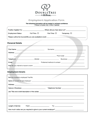 Doubletree by Hilton MK Dons Application Form