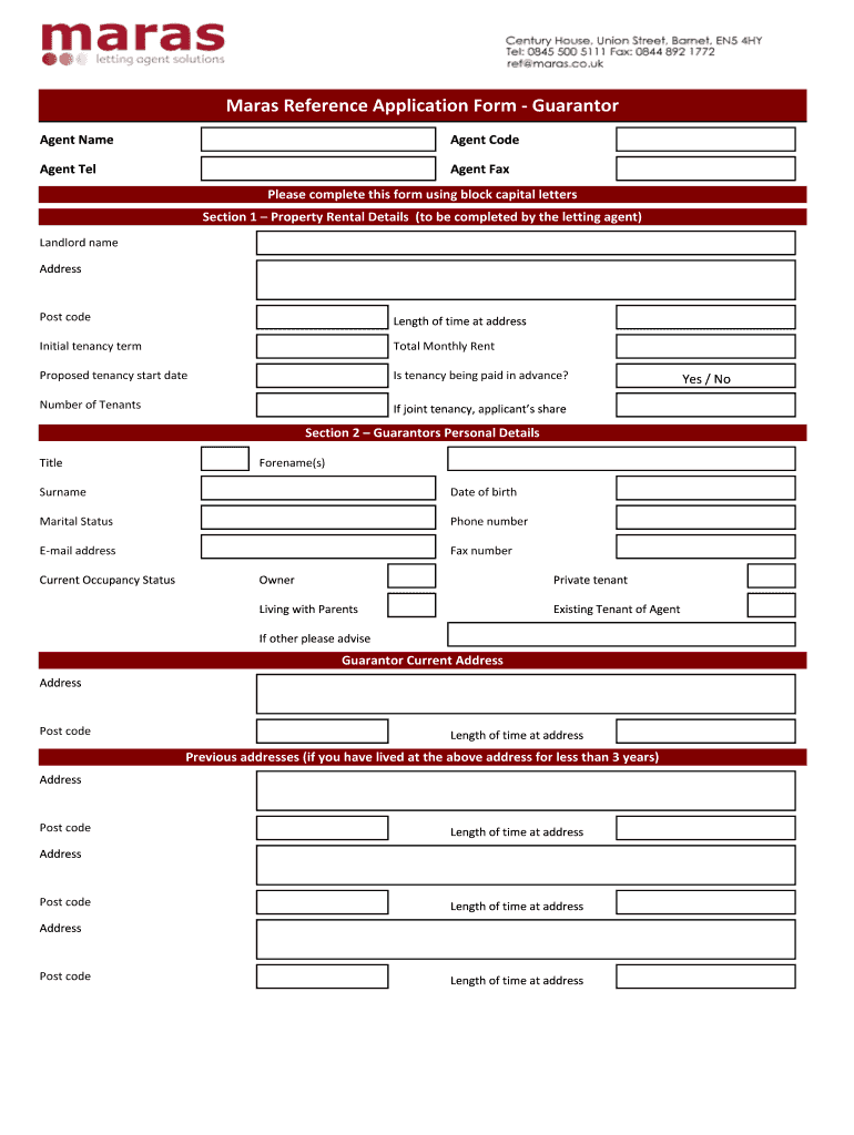 Maras Reference Report  Form