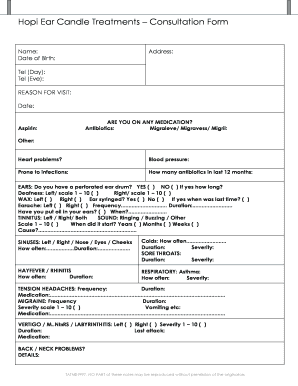 Ear Candling Consent Form