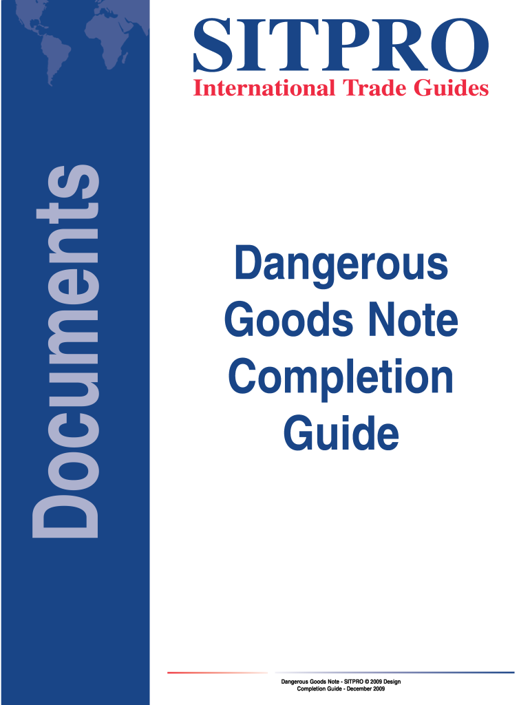 Dangerous Goods Note Template Word  Form