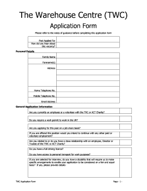 Taso Online Job Application Form
