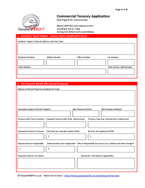 Commercial Tenant Information Form