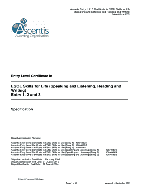 Esol Entry 3 Reading Exam Past Papers with Answers  Form