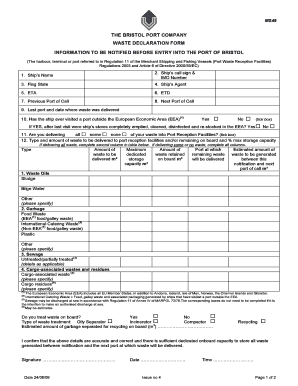 Waste Declaration Form