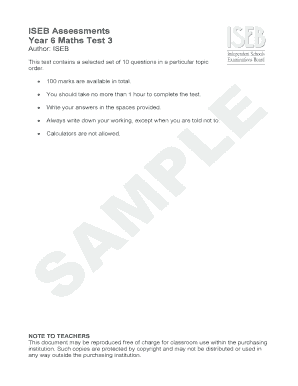 Maths Assessment Year 6 Form