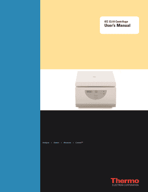Iec Centrifuge Manual  Form