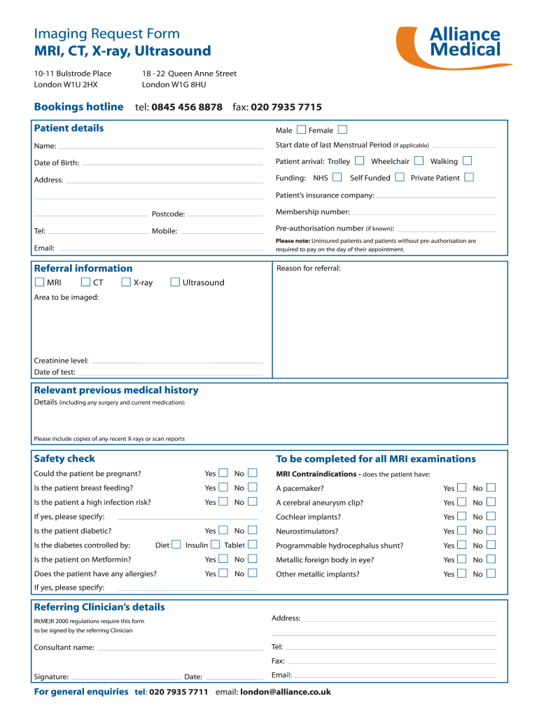 Get and Sign Ultrasound Request Form Template