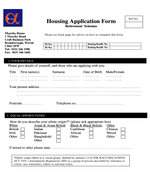 Alpha Housing Application Form