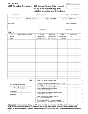 Locum a &amp; B Forms