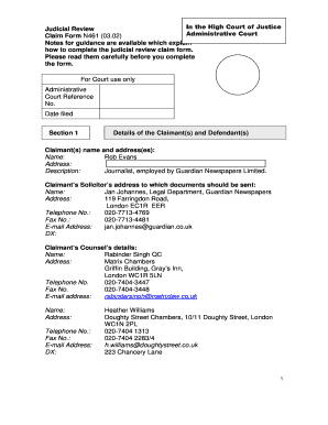 Judicial Review Form