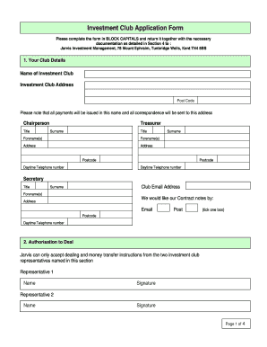 Investment Club Application Form