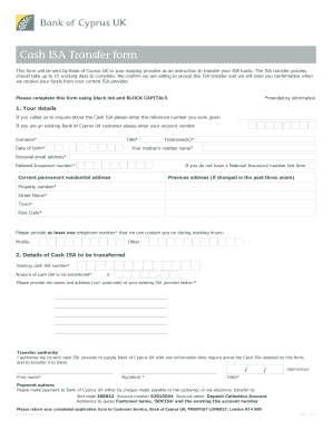 Bank of Cyprus  Form