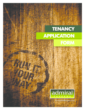 TENANCY APPLICATION FORM Admiral Taverns