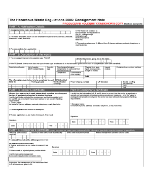 Consignment Note Template  Form