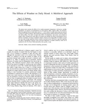 The Effects of Weather on Daily Mood a Multilevel Approach  Form