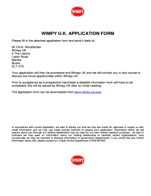 Wimpy Vacancies  Form