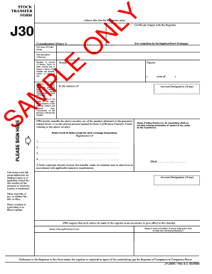 Blank Share Transfer Form