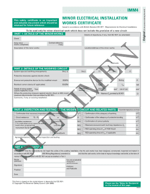MINOR ELECTRICAL INSTALLATION  Form