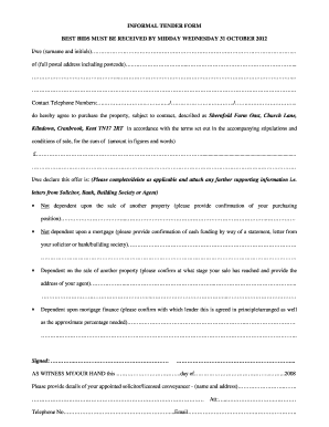 Tender Application Form PDF