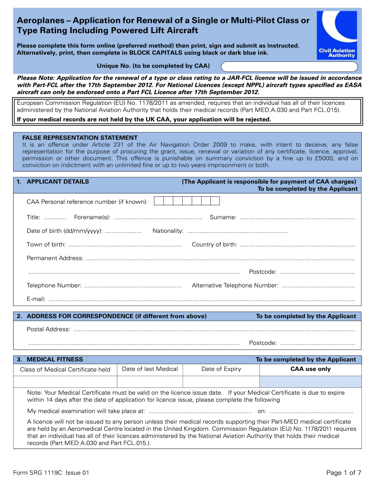 Srg 1119  Form