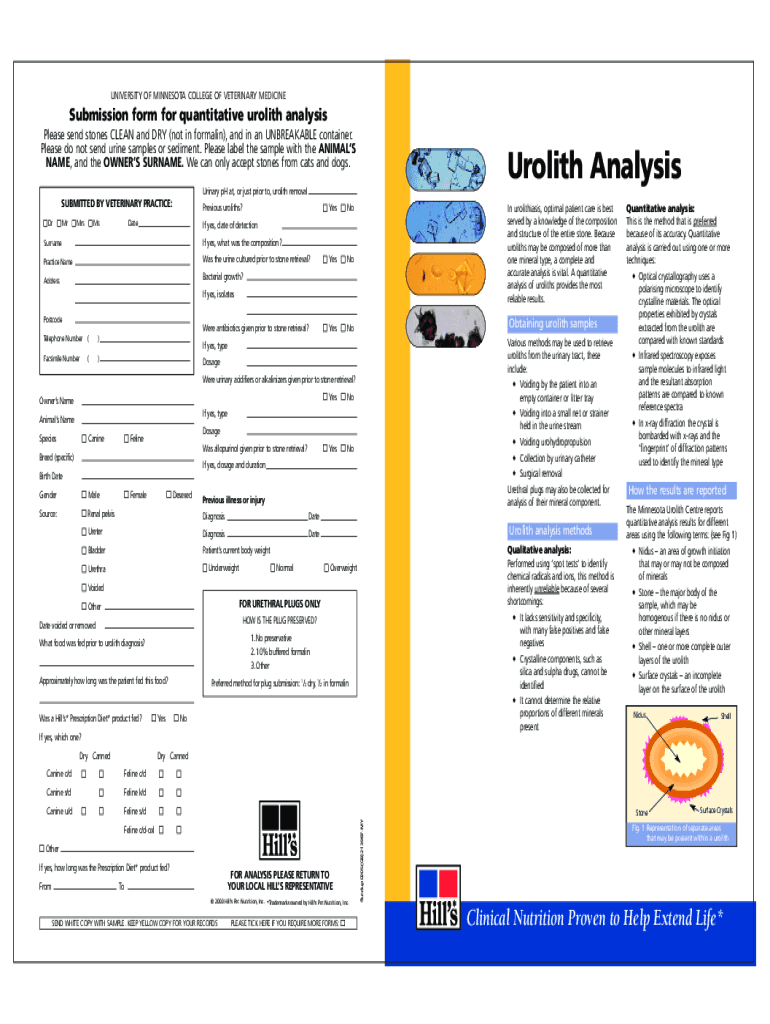 Hills Urolith Analysis Australia  Form