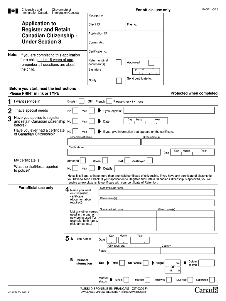 Canadian Citizenship Application Form PDF